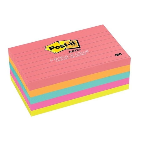 Classroom Creations Office Products  Sticky note Notes; 3 In x 5 In; Cape Town Collection; Lined; 5 Pads Per Pack CL715949